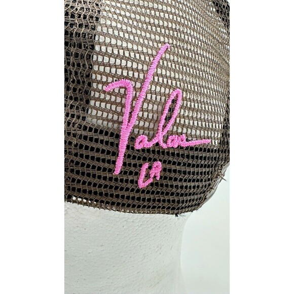 Valas Los Angeles PEACE & LOVE Unisex Trucker Hat Brown Red Pink Patch Snapback - Picture 5 of 7